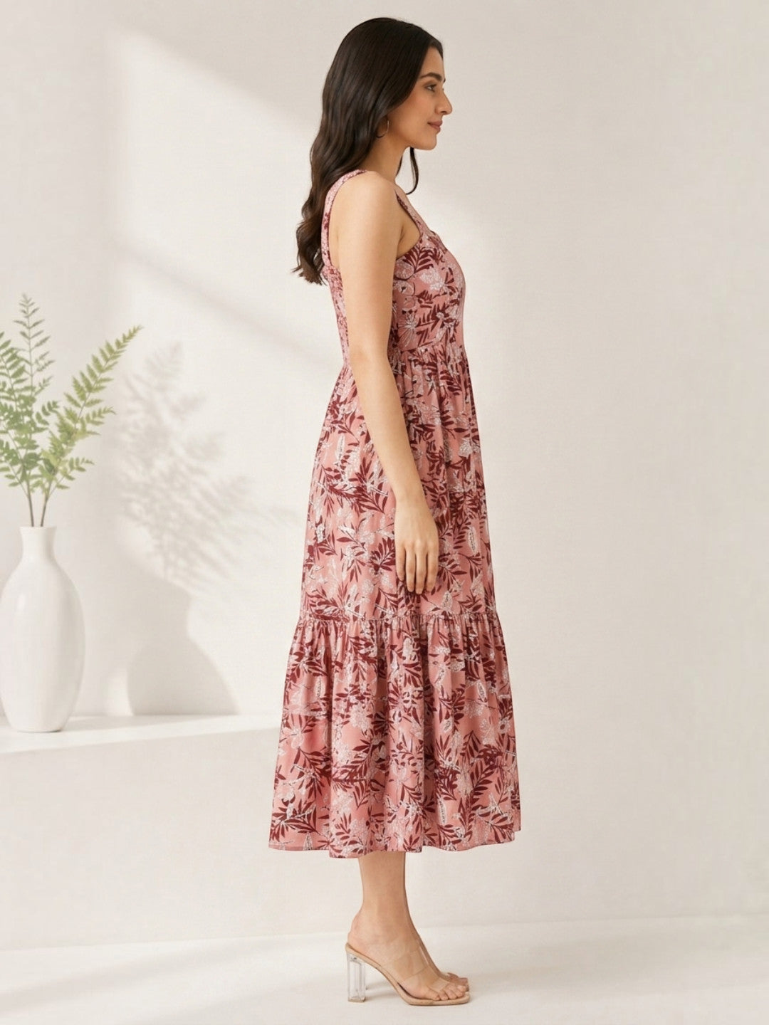multicolor floral print dress