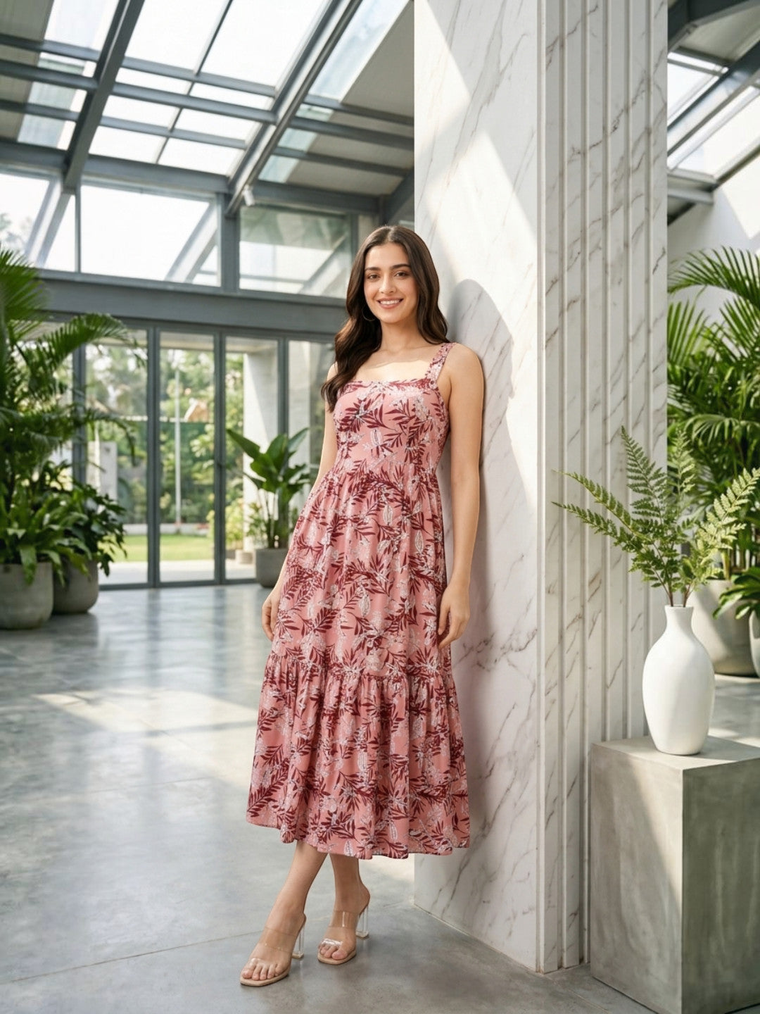 multicolor floral print dress