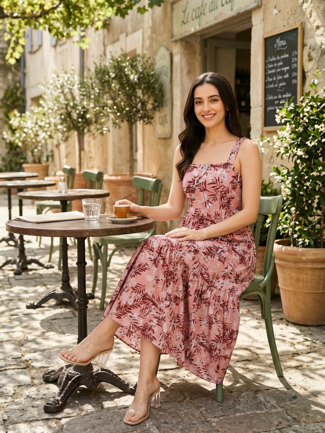 multicolor floral print dress