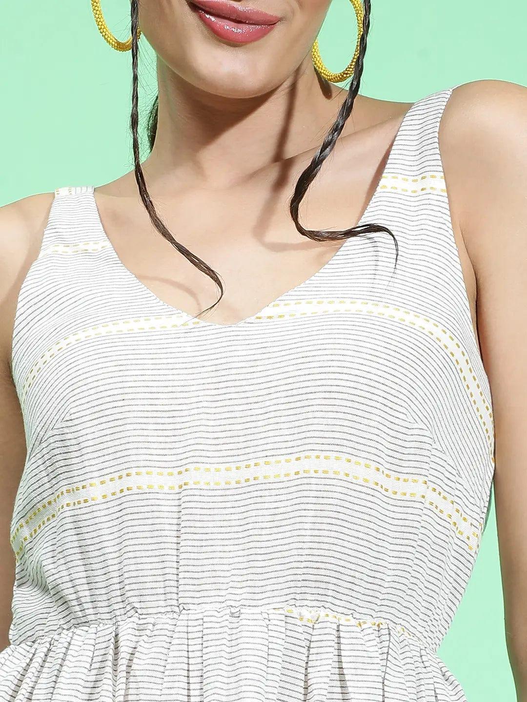 Inspiring Grey Printed Elasticated Sleeveless Long Women Dress - oxolloxo