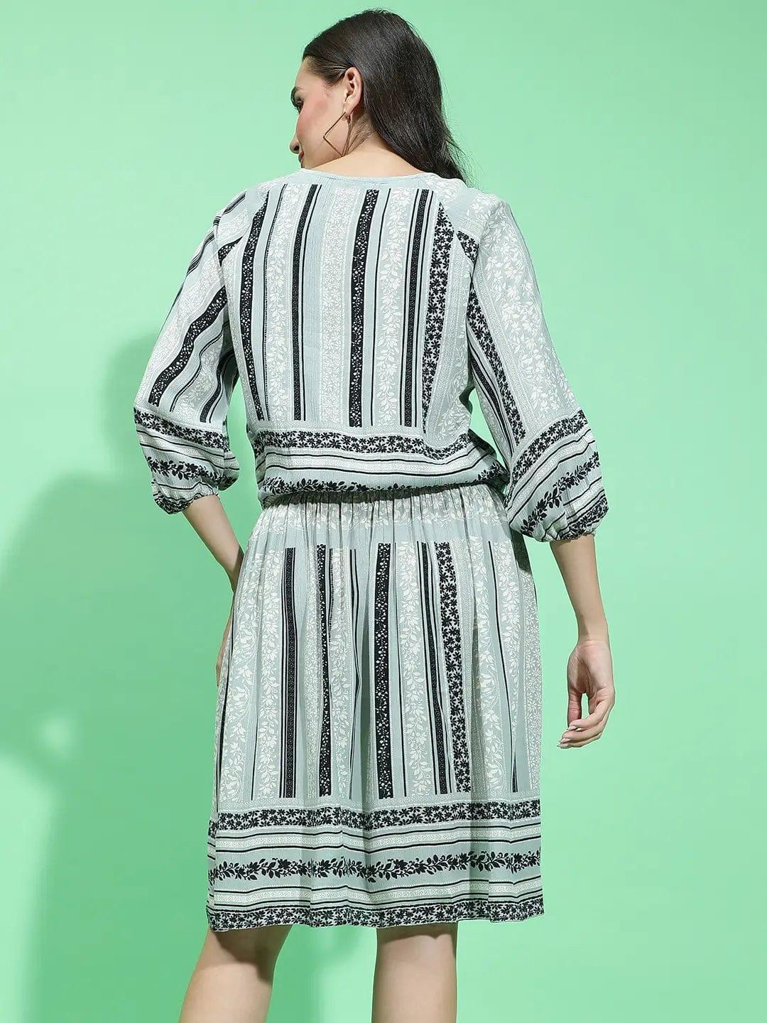 Grey Printed Viscose Dress