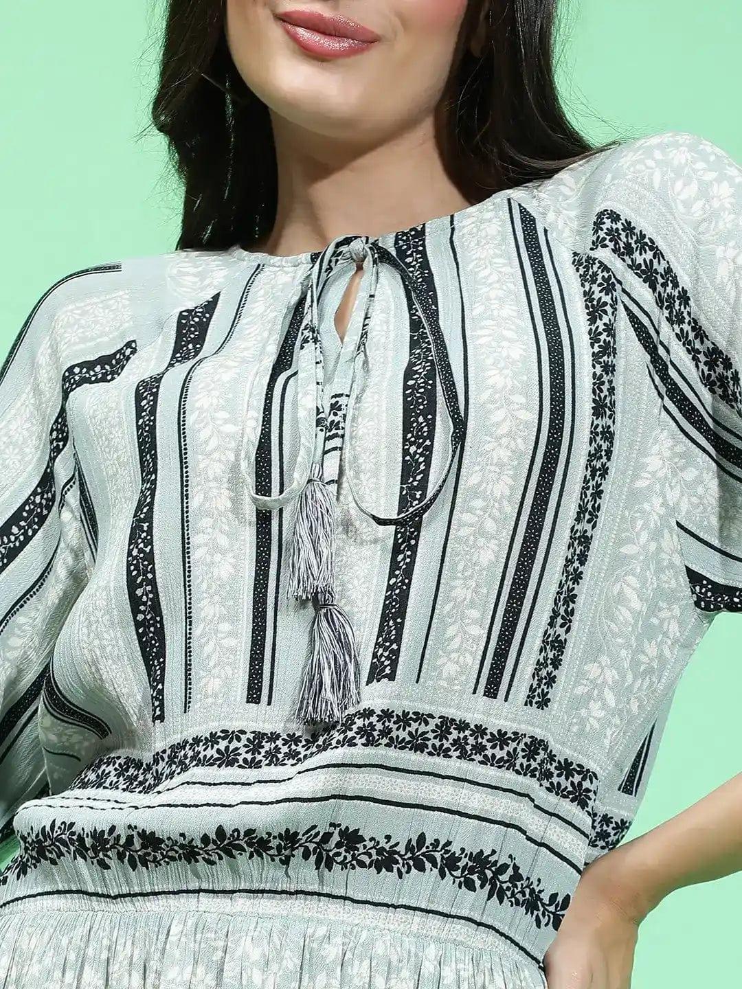 Grey Printed Viscose Dress