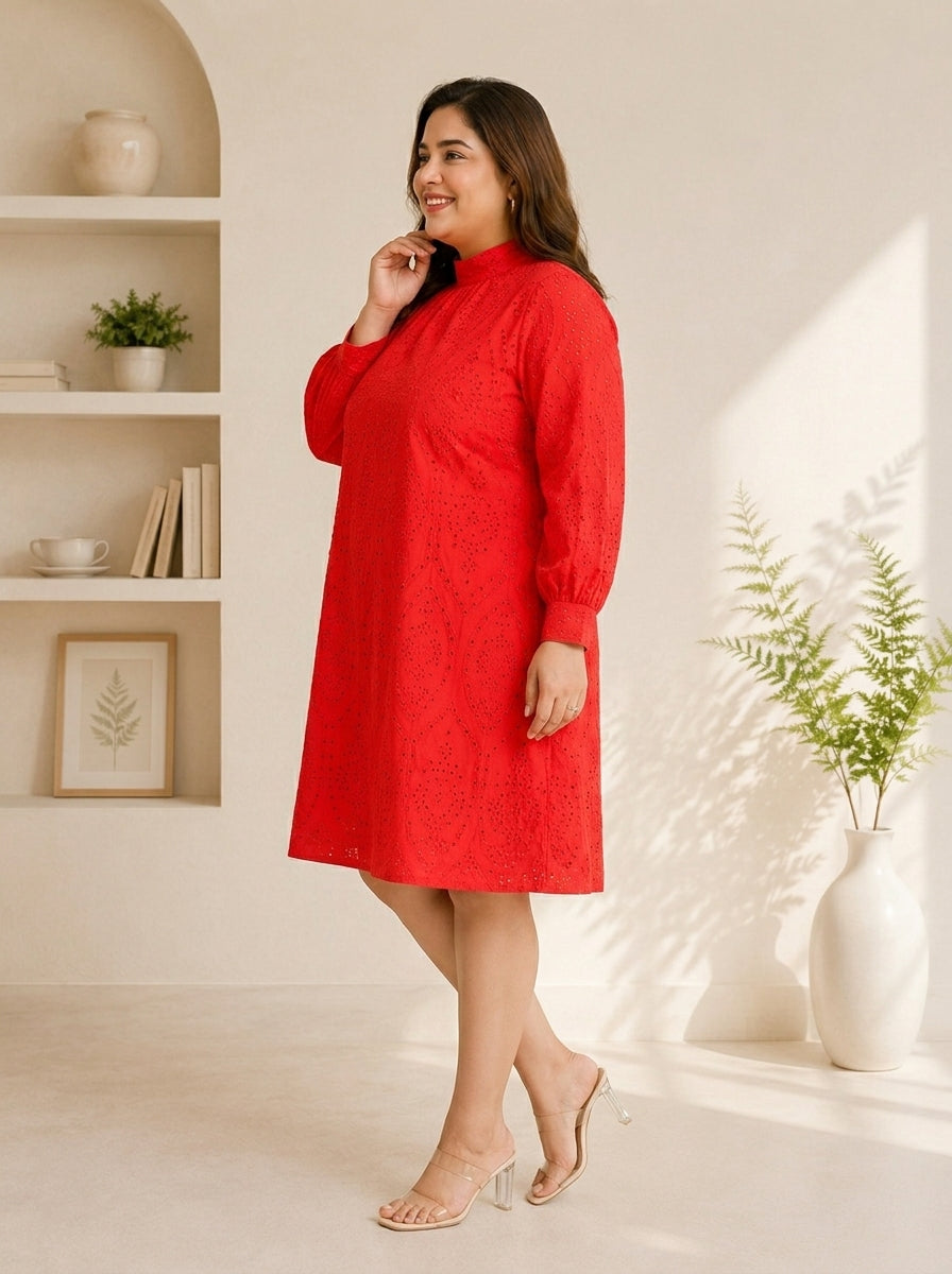 plus size red dress
