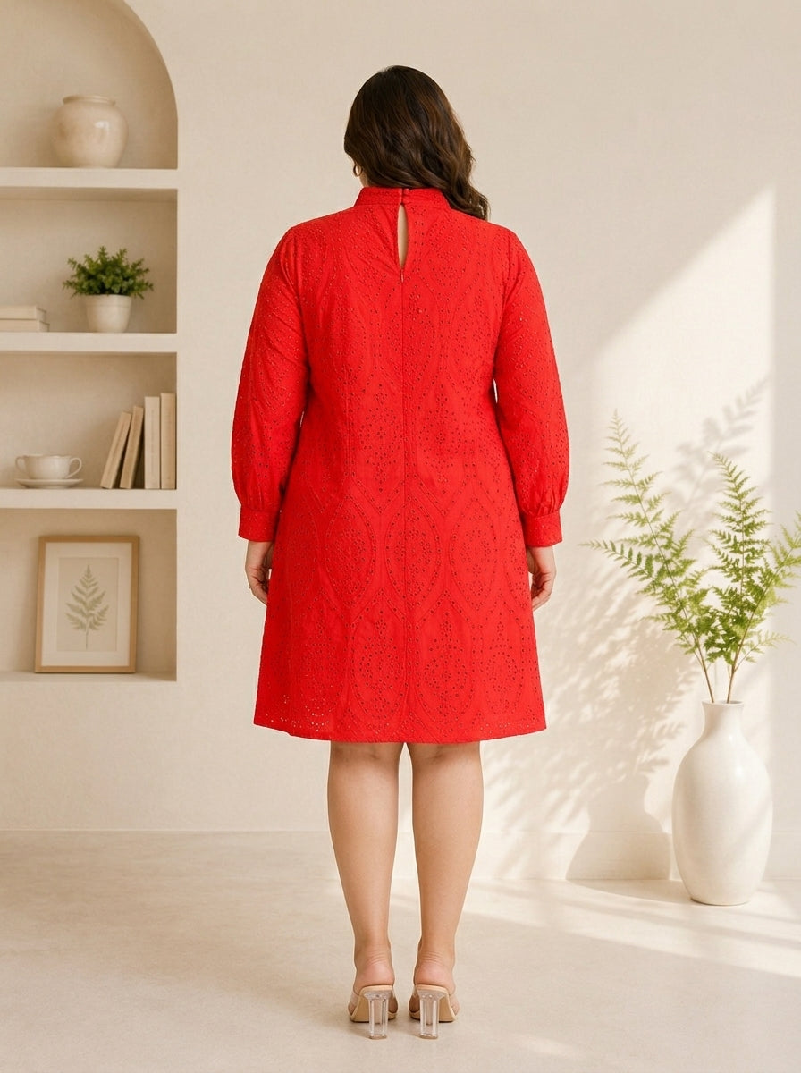 plus size red dress