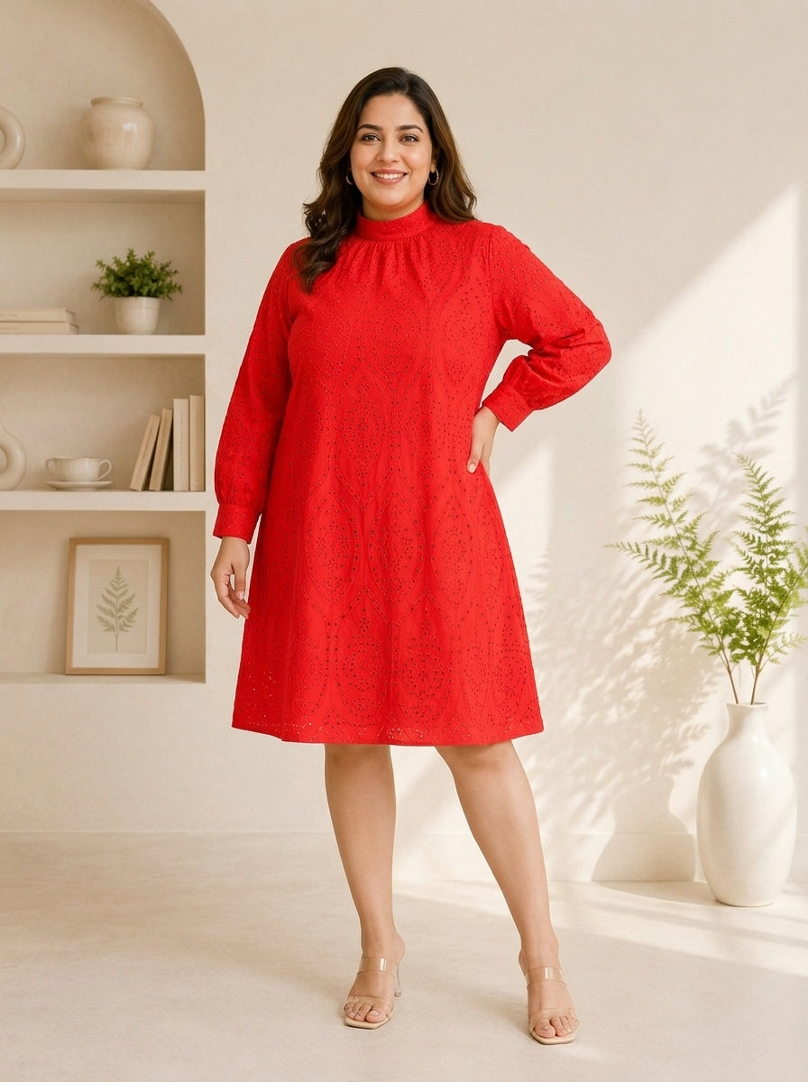 plus size red dress