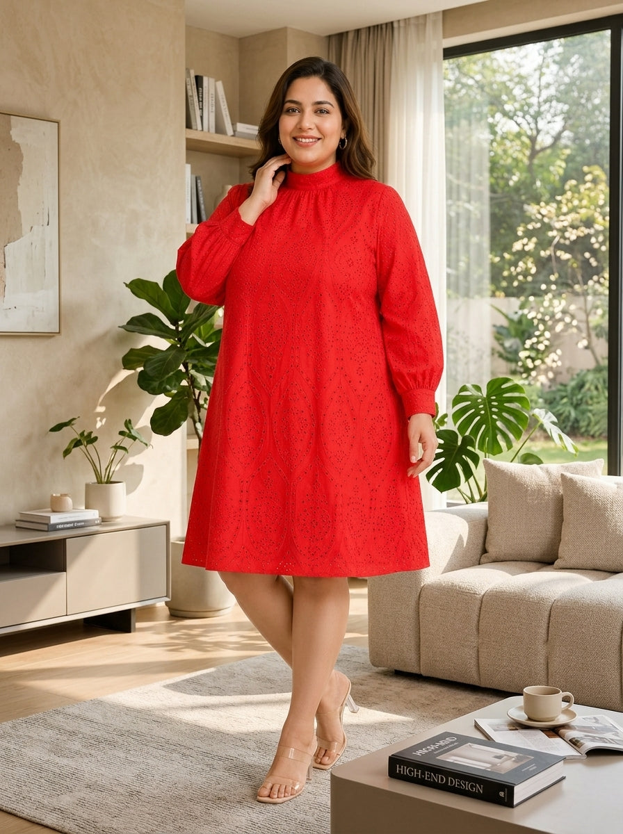 plus size red dress