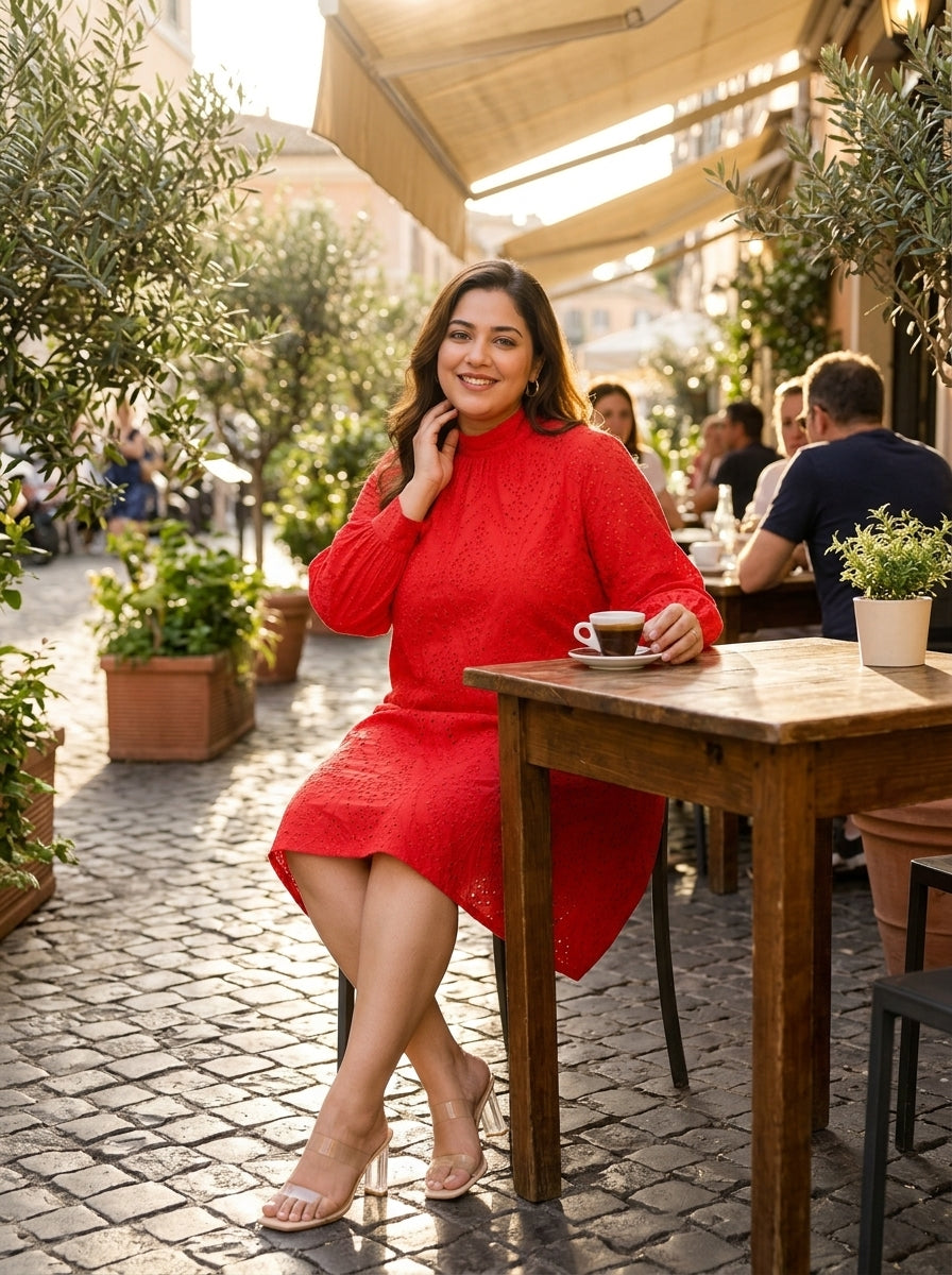 plus size red dress