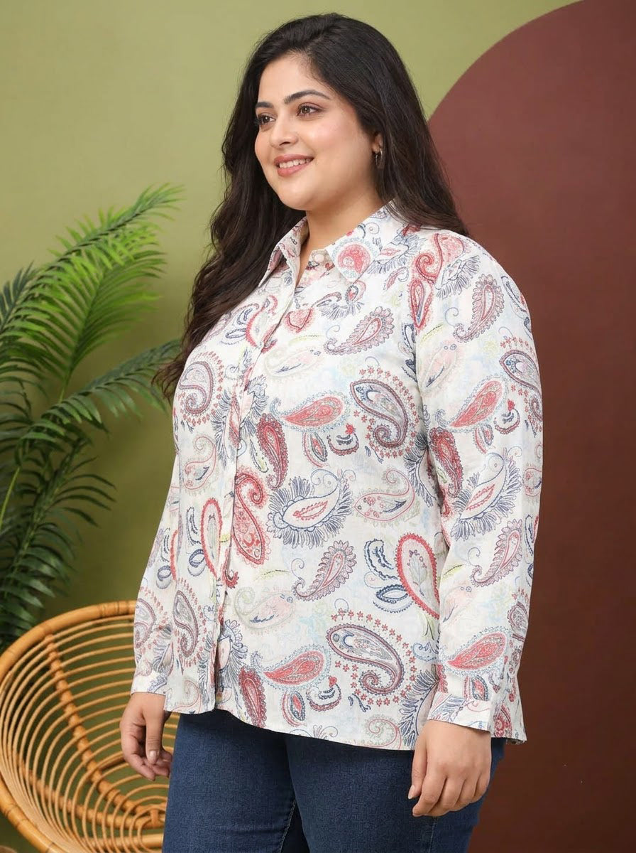 Plus Size Floral Print Shirt