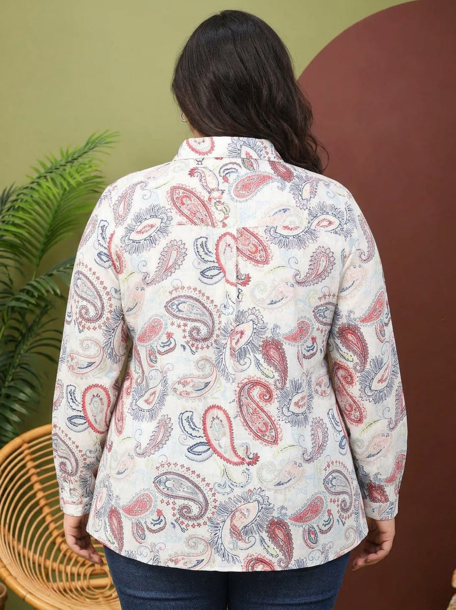 Plus Size Floral Print Shirt
