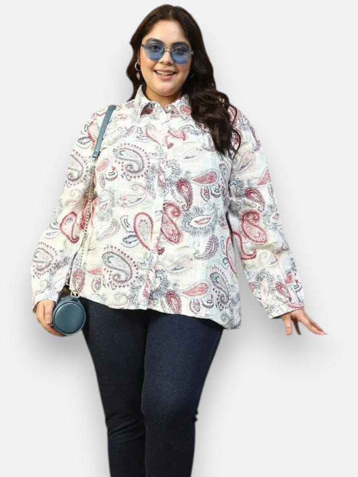 Plus Size Floral Print Shirt