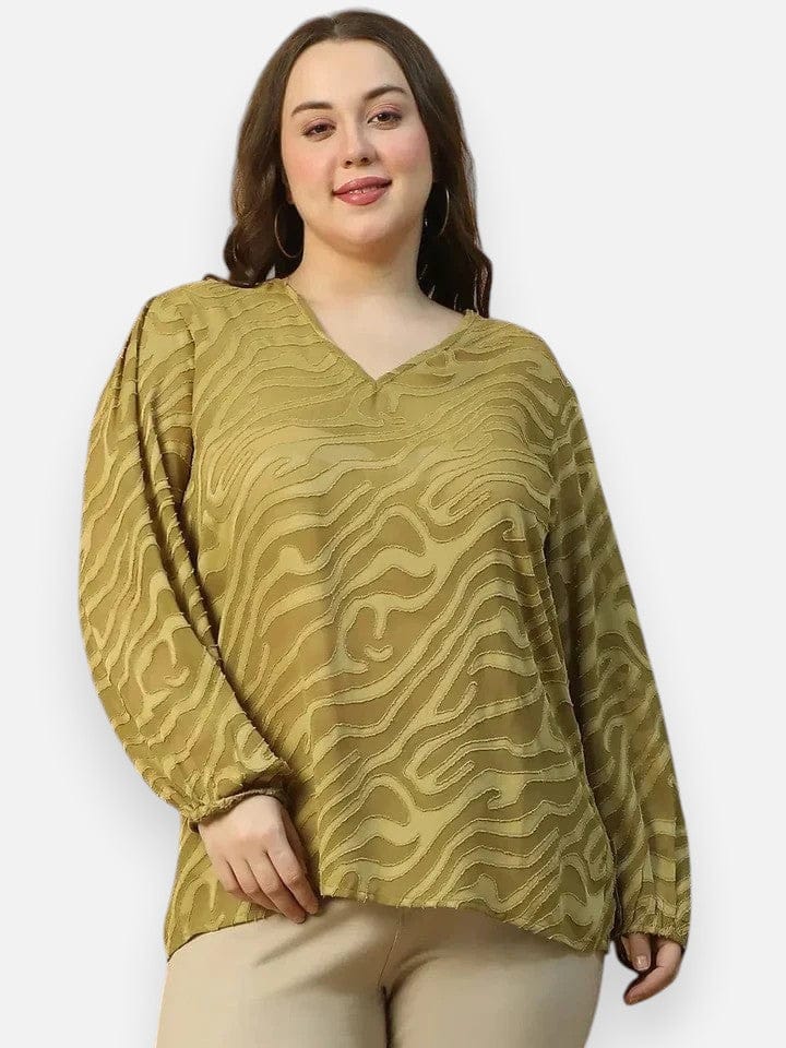 Plus Size Green Top