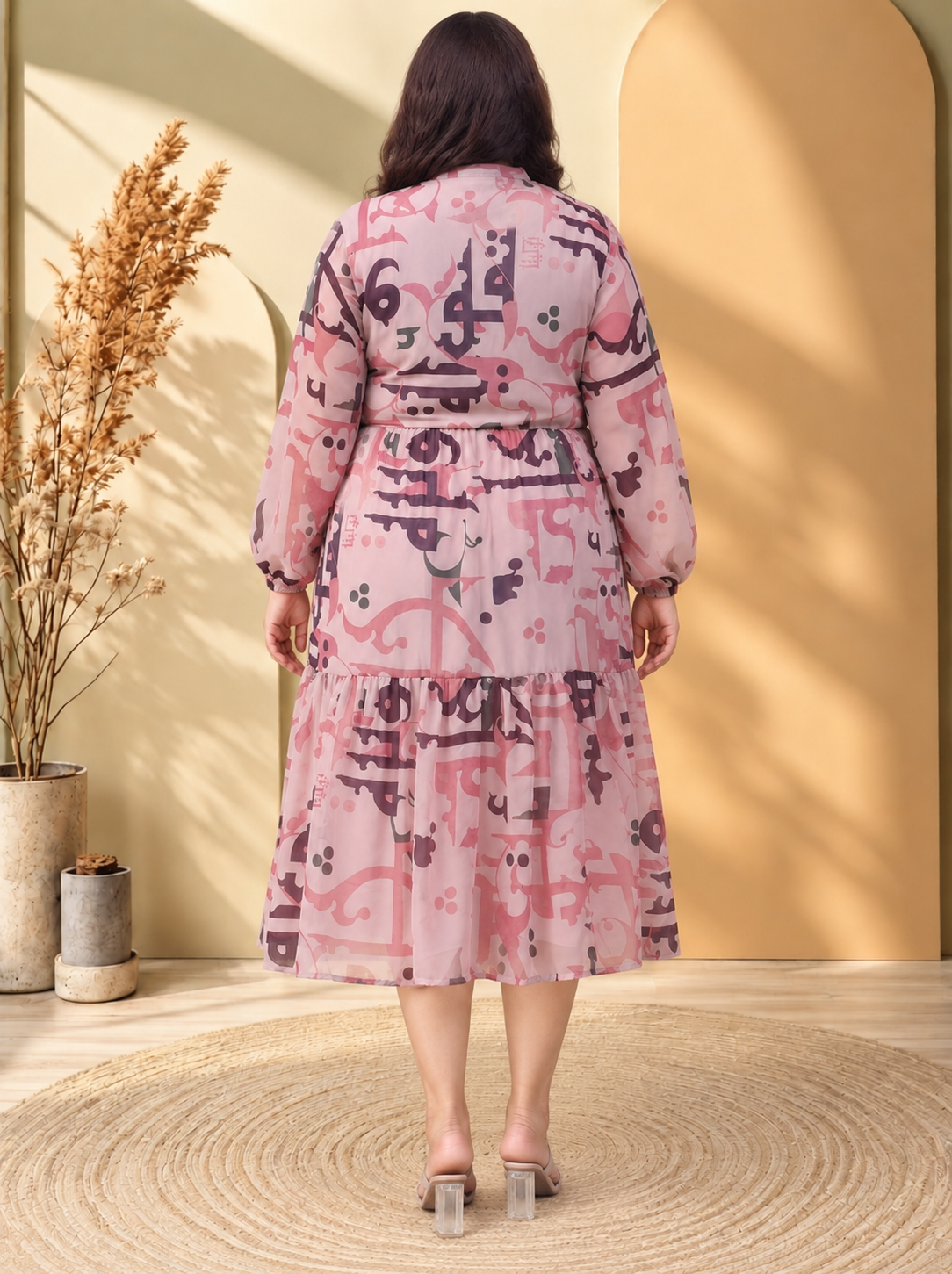 Plus Size Multicolor Print Dress