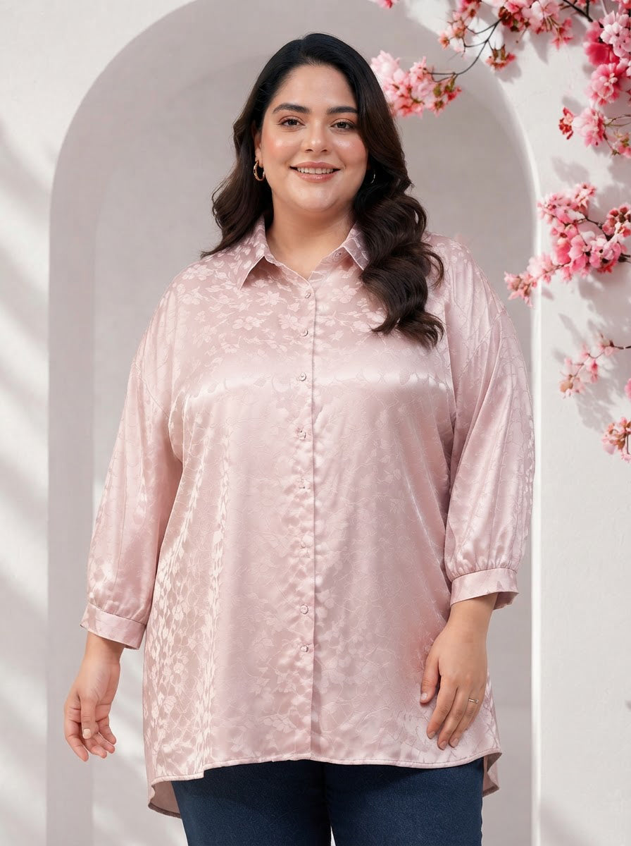 Plus Size Lilac Floral Print Shirt