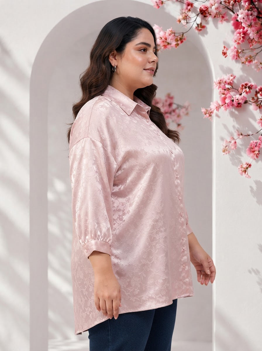 Plus Size Lilac Floral Print Shirt