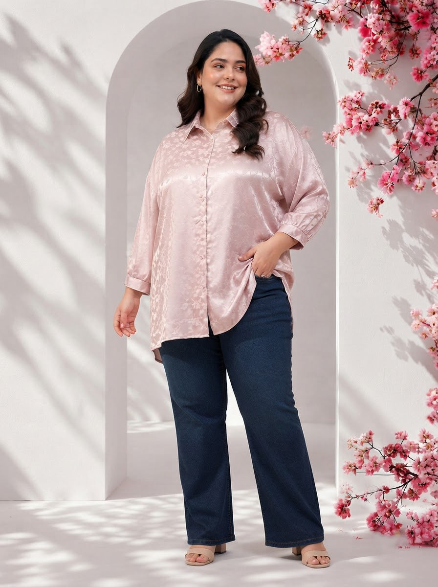 Plus Size Lilac Floral Print Shirt