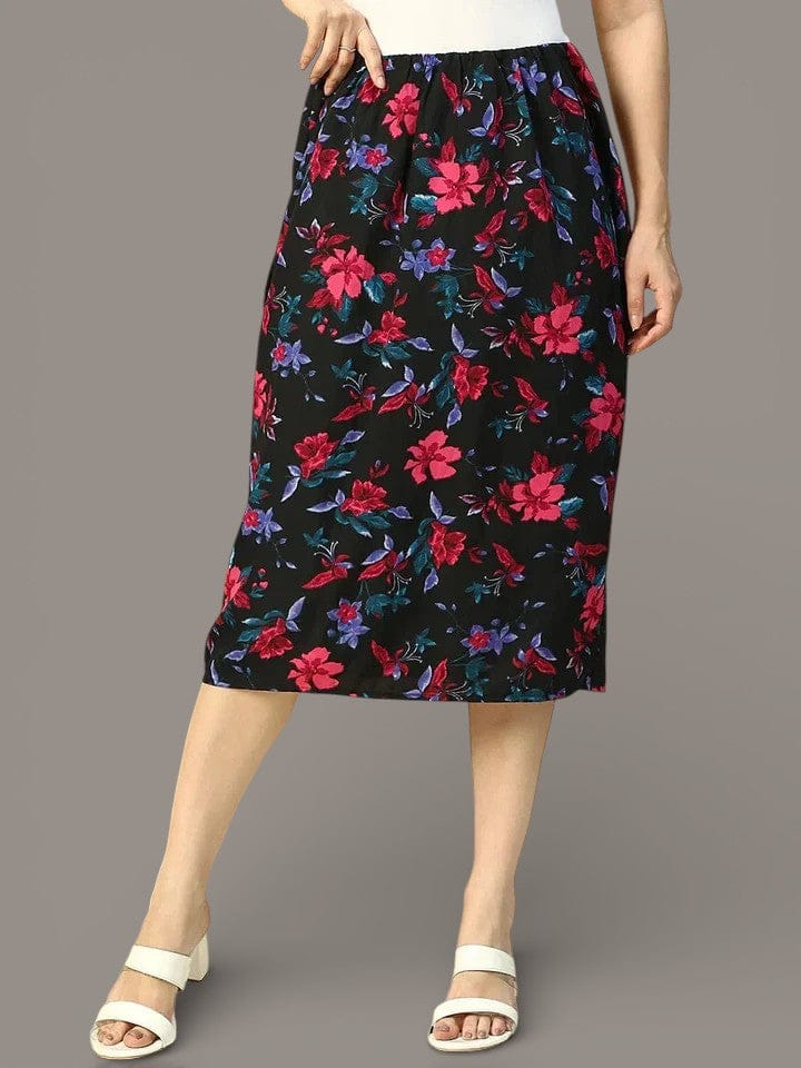 Multicolor Floral Print Skirt