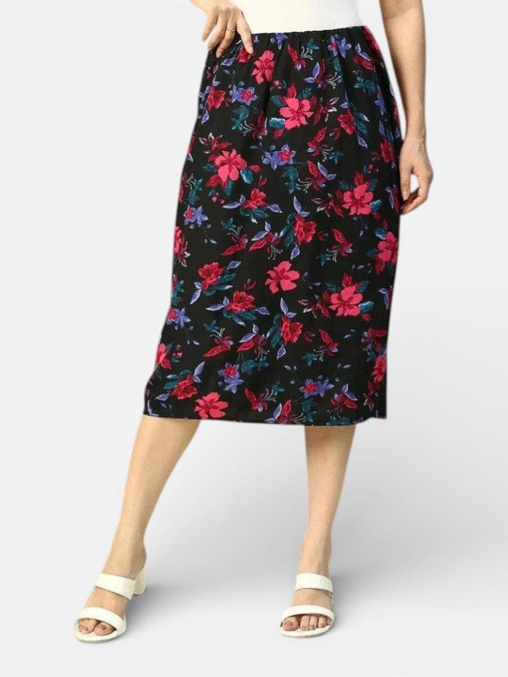 Multicolor Floral Print Skirt