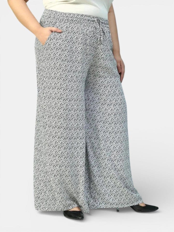 Plus Size White Animal Print Pant