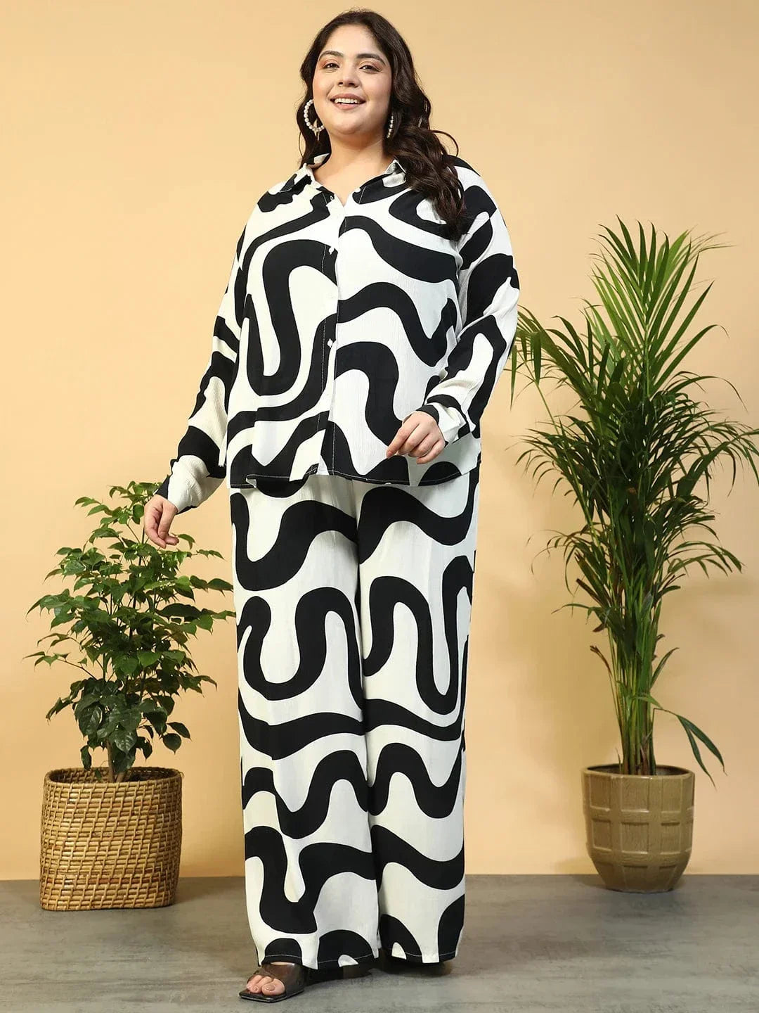 untamed-white-printed-collared-shirt-with-flared-pants-plus-size-women-co-ord-set