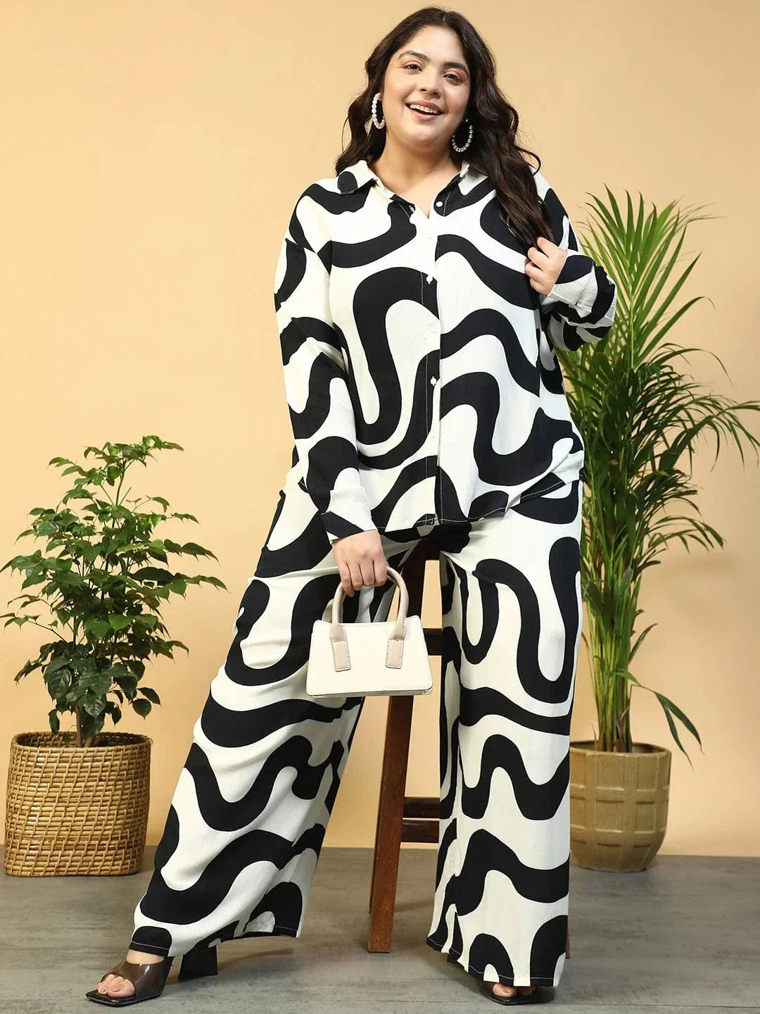 untamed-white-printed-collared-shirt-with-flared-pants-plus-size-women-co-ord-set