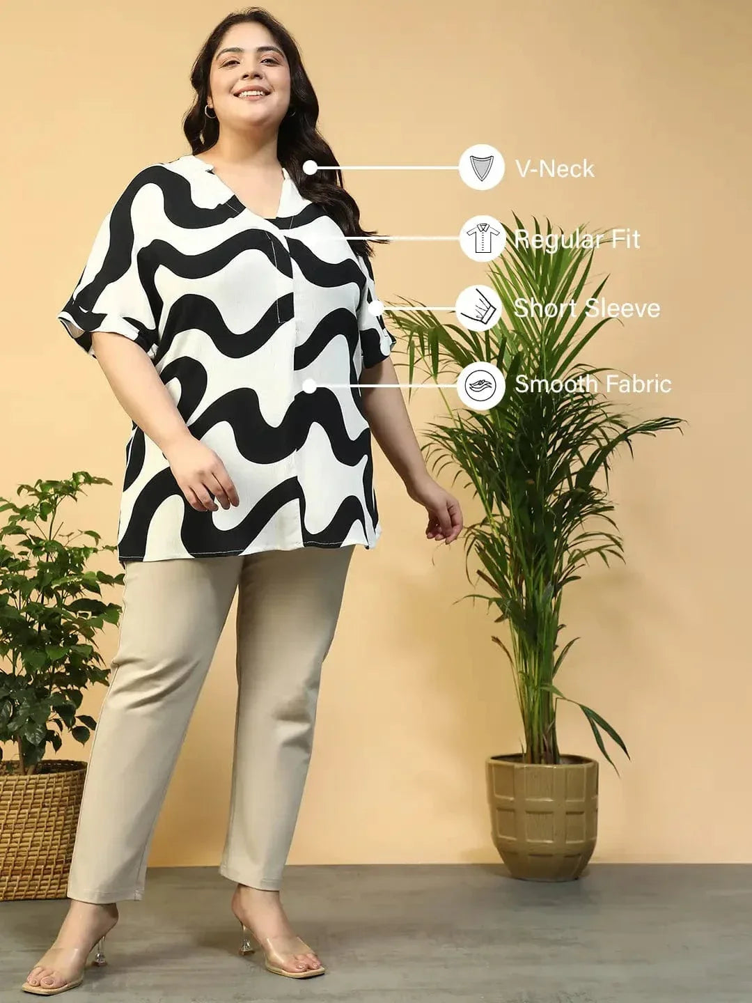 plus-size-top-v-neck-printed