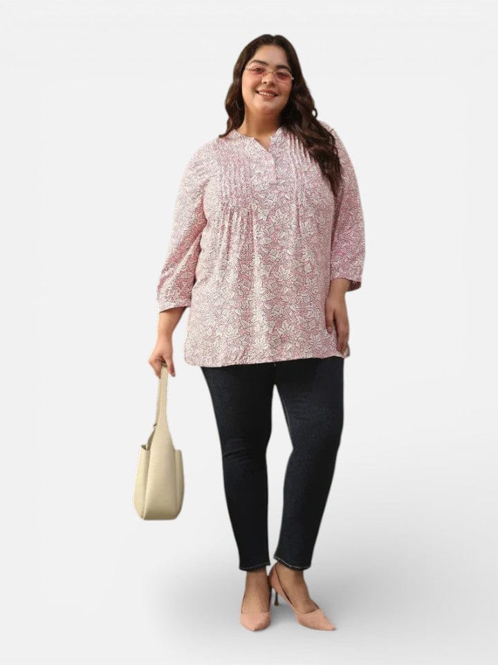 Plus Size Pink Floral Top