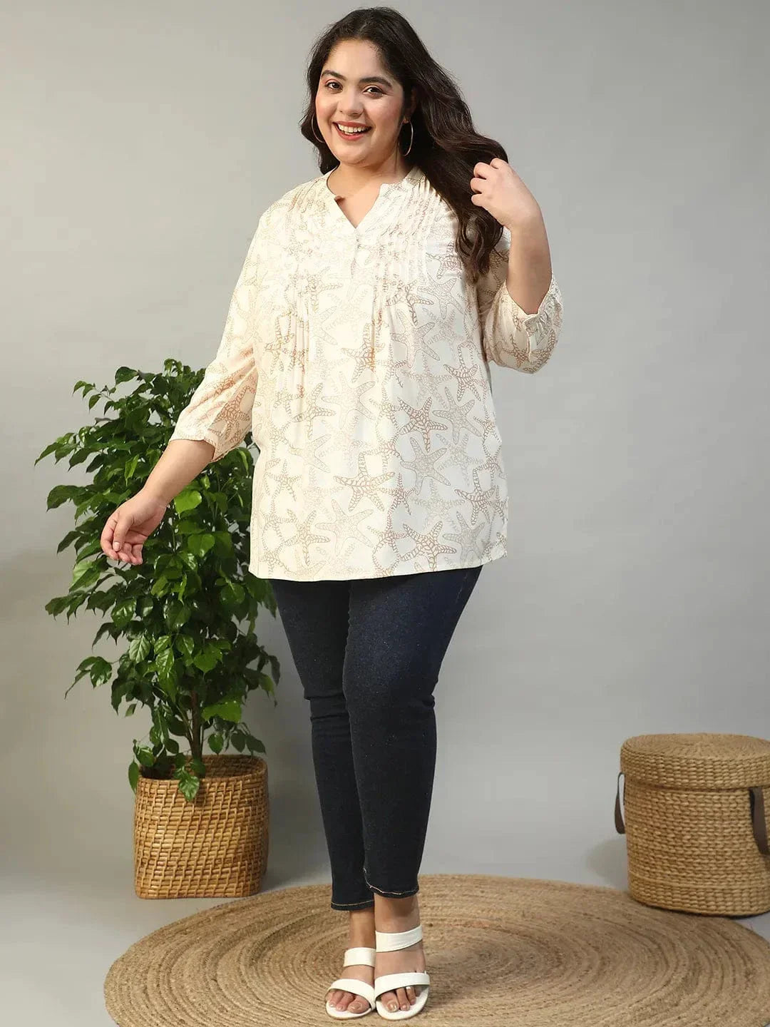 plus-size-women-top-beige-floral