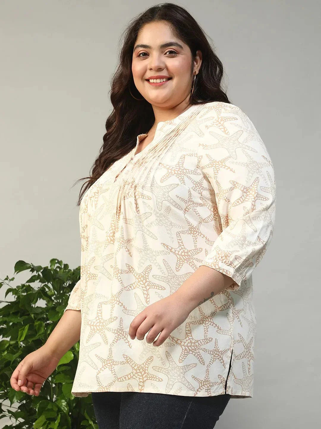 plus-size-women-top-beige-floral