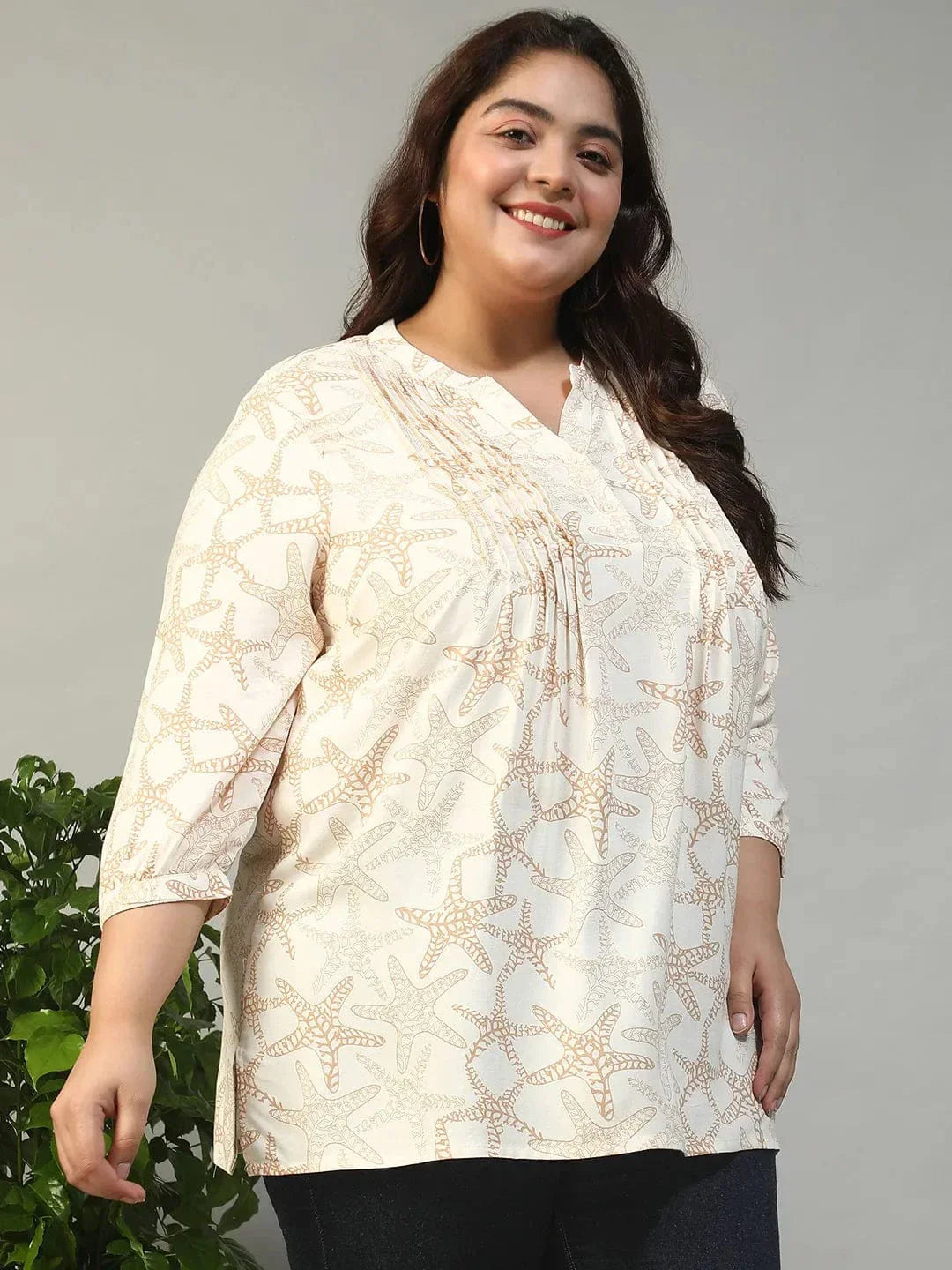 plus-size-women-top-beige-floral