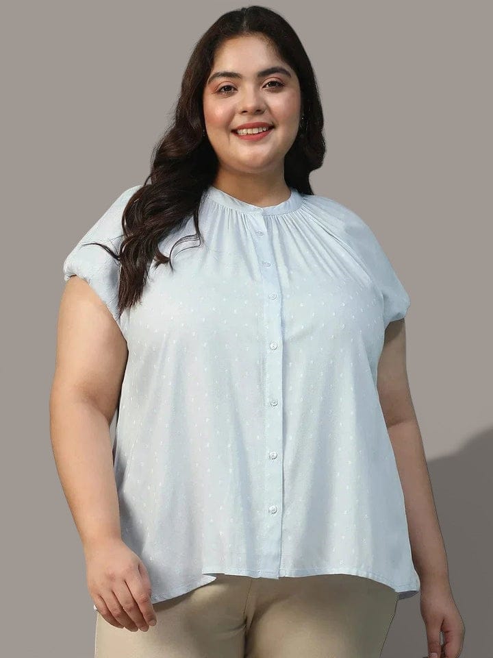 Plus Size Blue Shirt