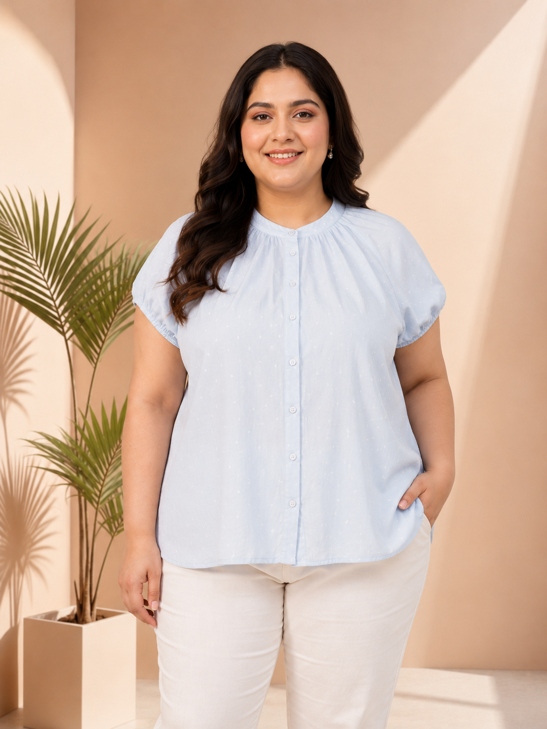 Plus Size Blue Shirt