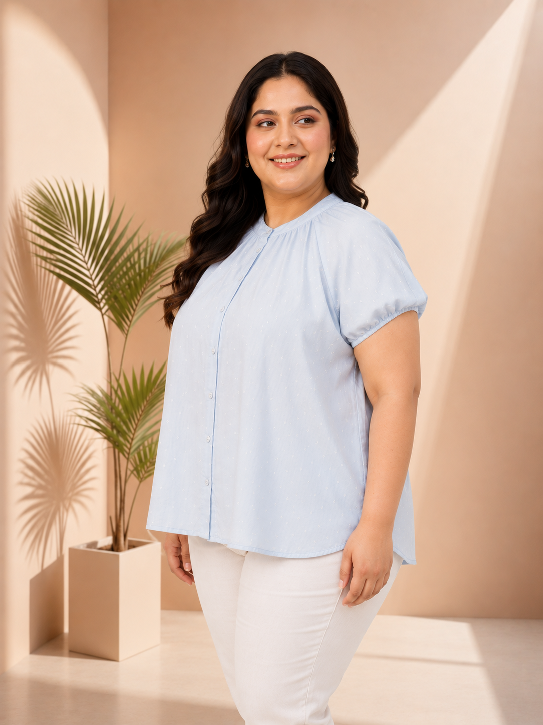 Plus Size Blue Shirt