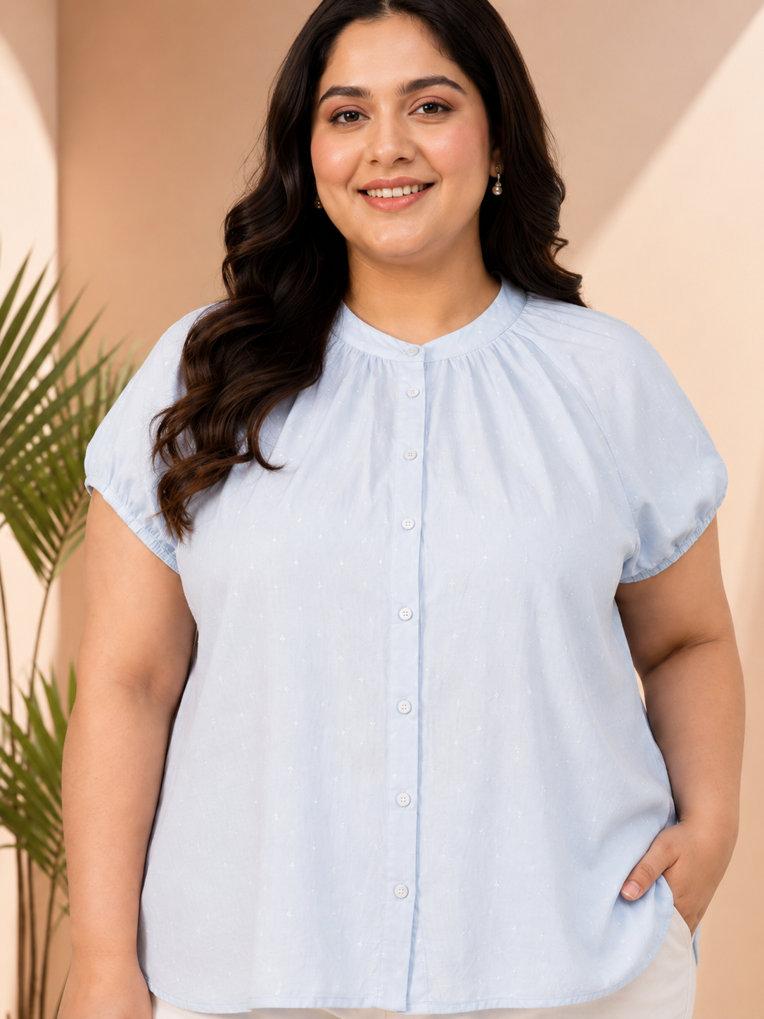 Plus Size Blue Shirt