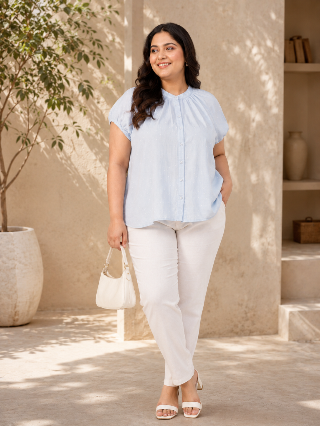 Plus Size Blue Shirt
