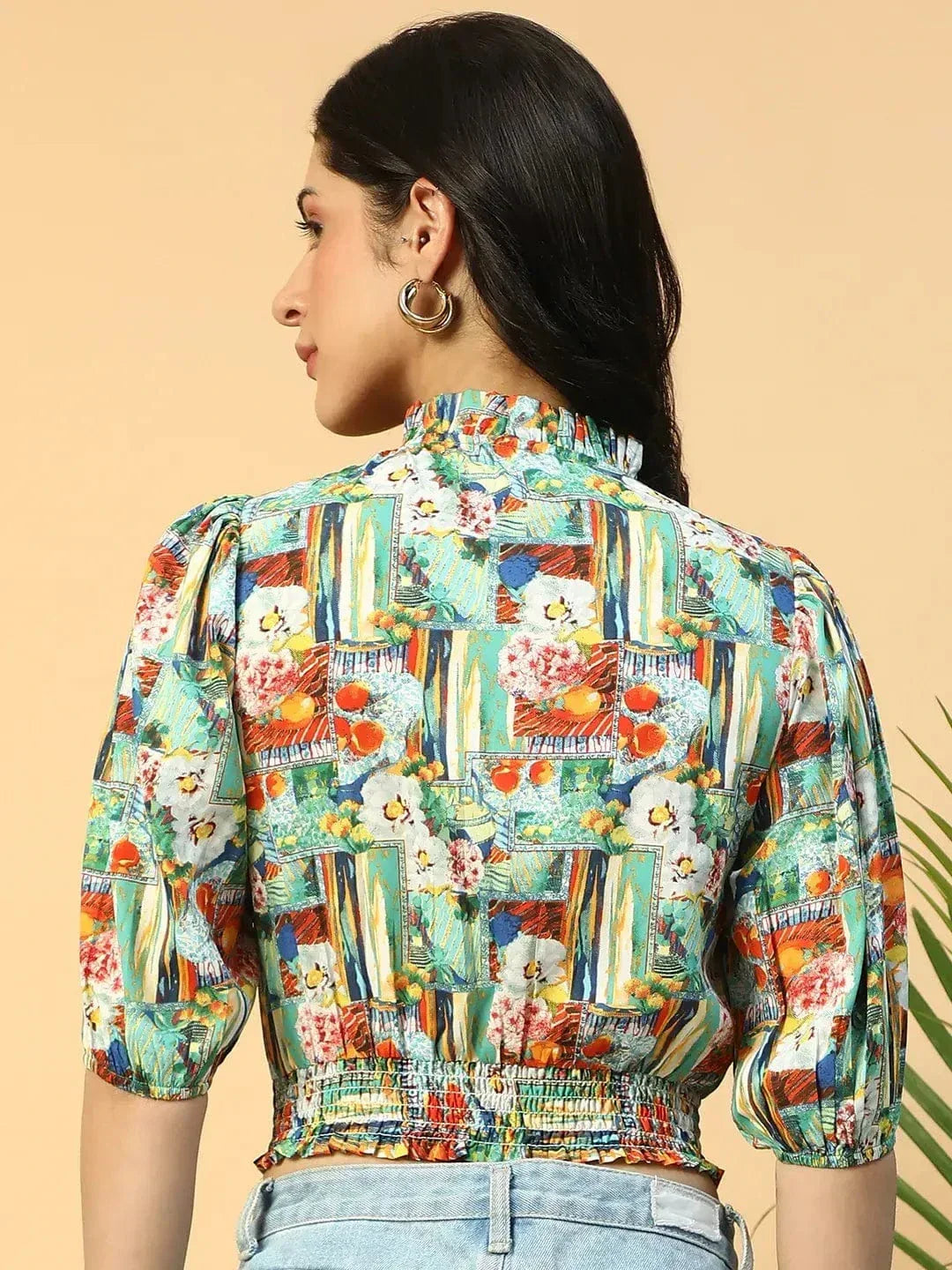 Multicolor Printed Crop Top