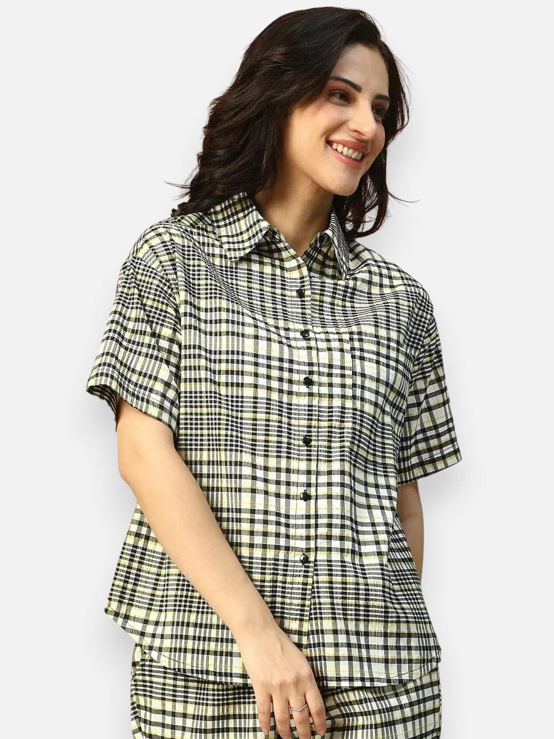 Black Check Print Shirt
