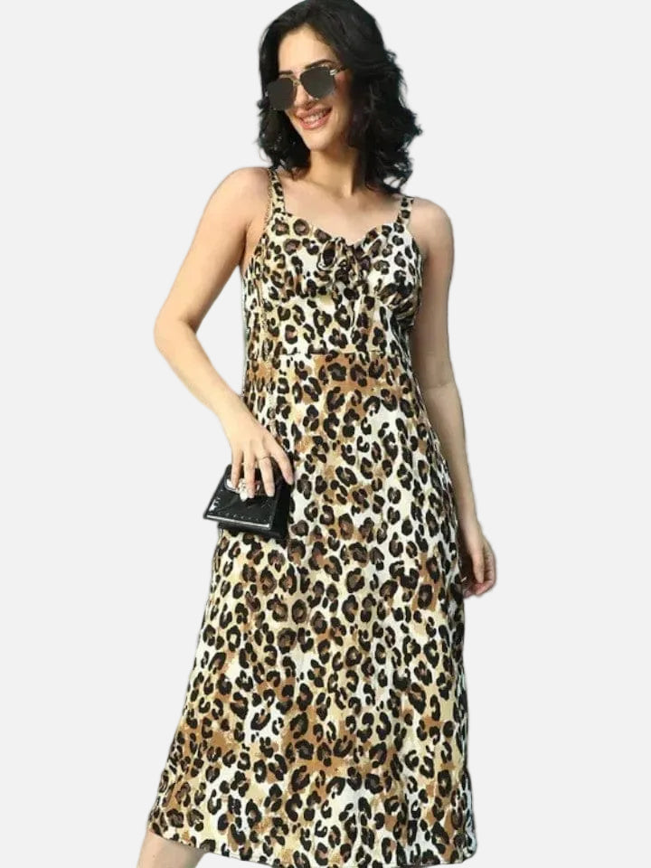 Brown Animal Print Dress