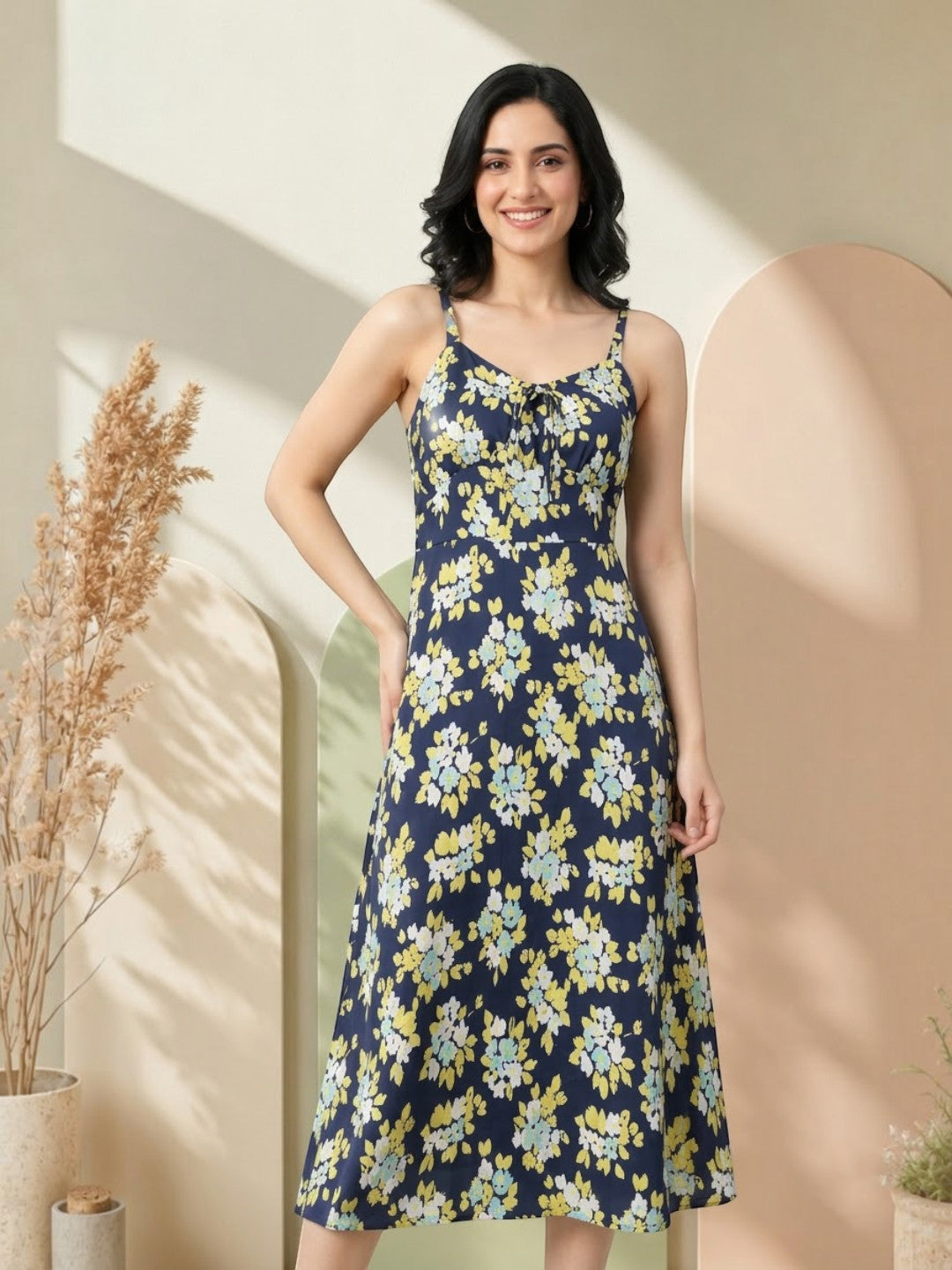 Multicolor Floral Print Dress