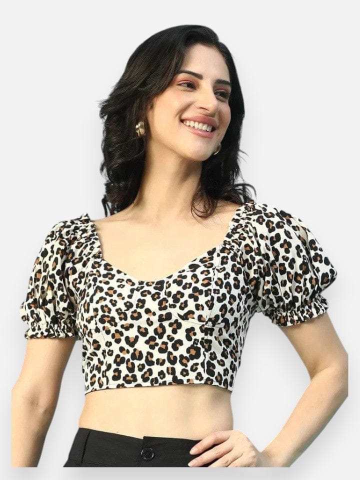Black Floral Crop Top