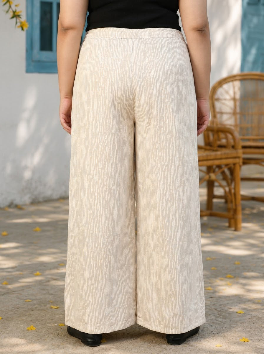 Plus Size Beige Dot Print Pant