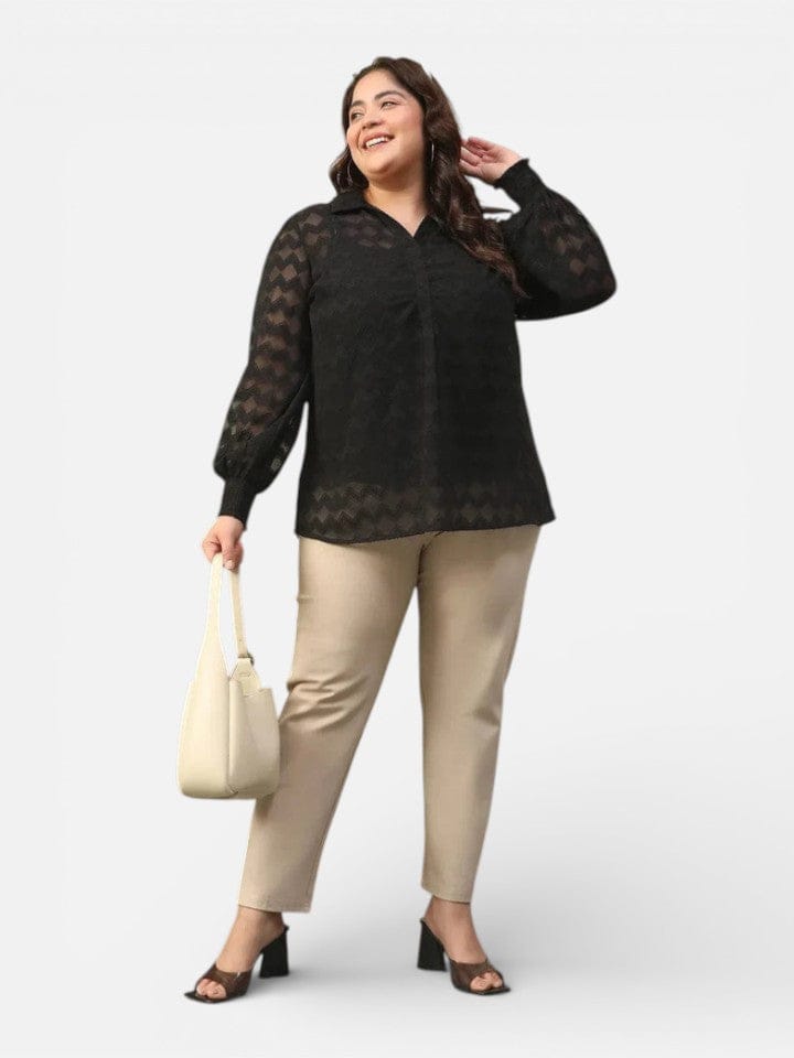 Plus Size Black Top