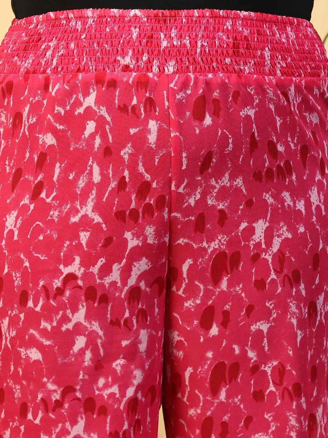 Petal Pink Flared Elasticated Waist Plus Size Women Beachwear Pant - oxolloxo