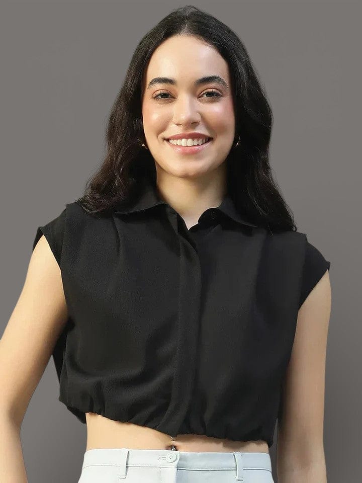 Black Crop Shirt