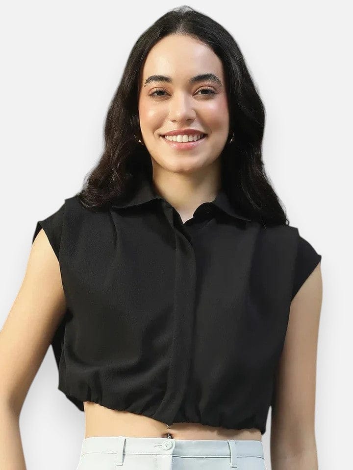 Black Crop Shirt