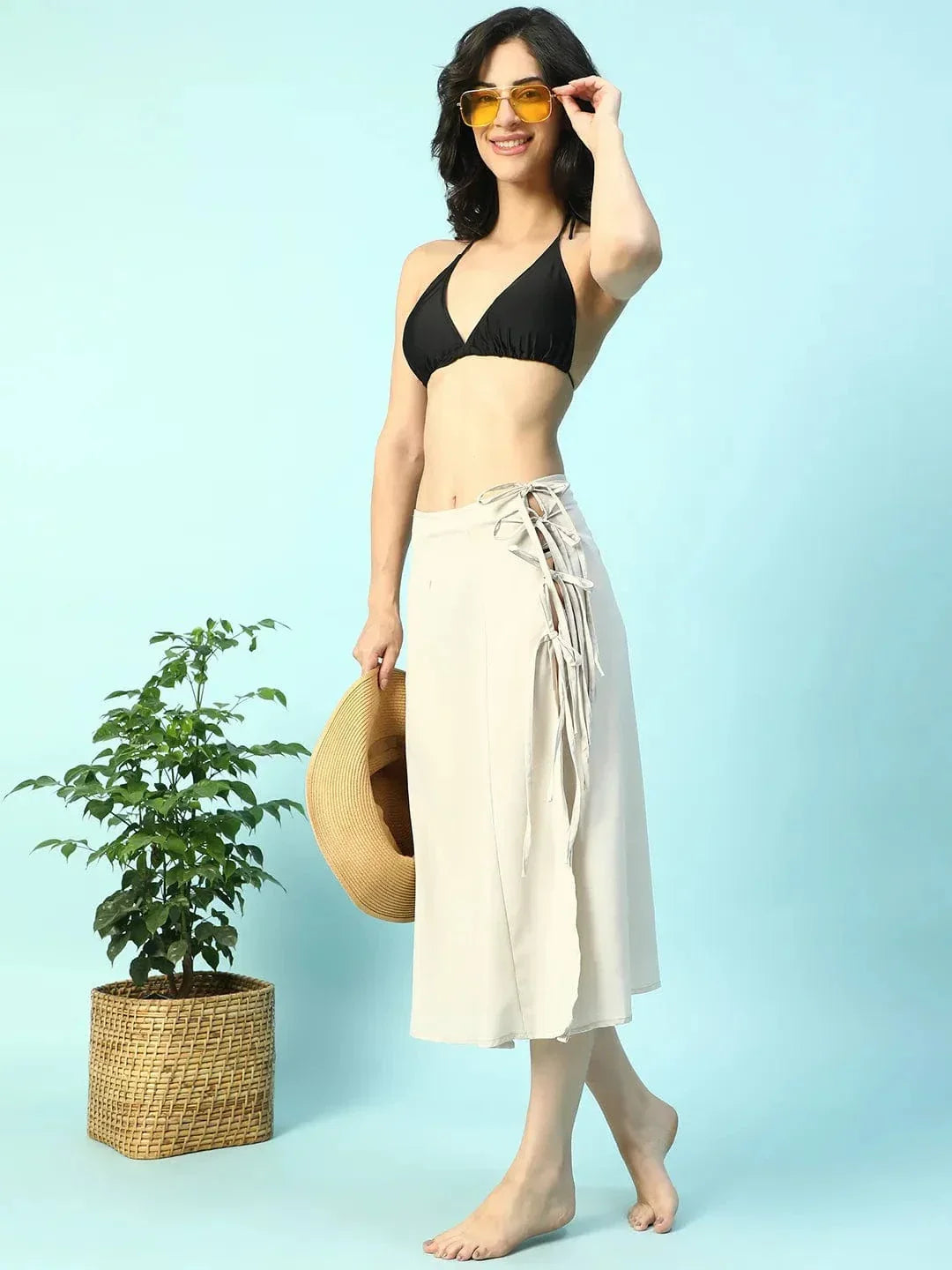 Beige Beachwear Skirt