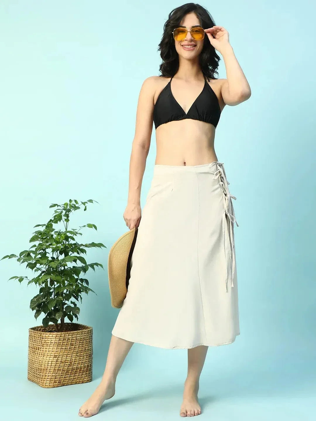 Beige Beachwear Skirt