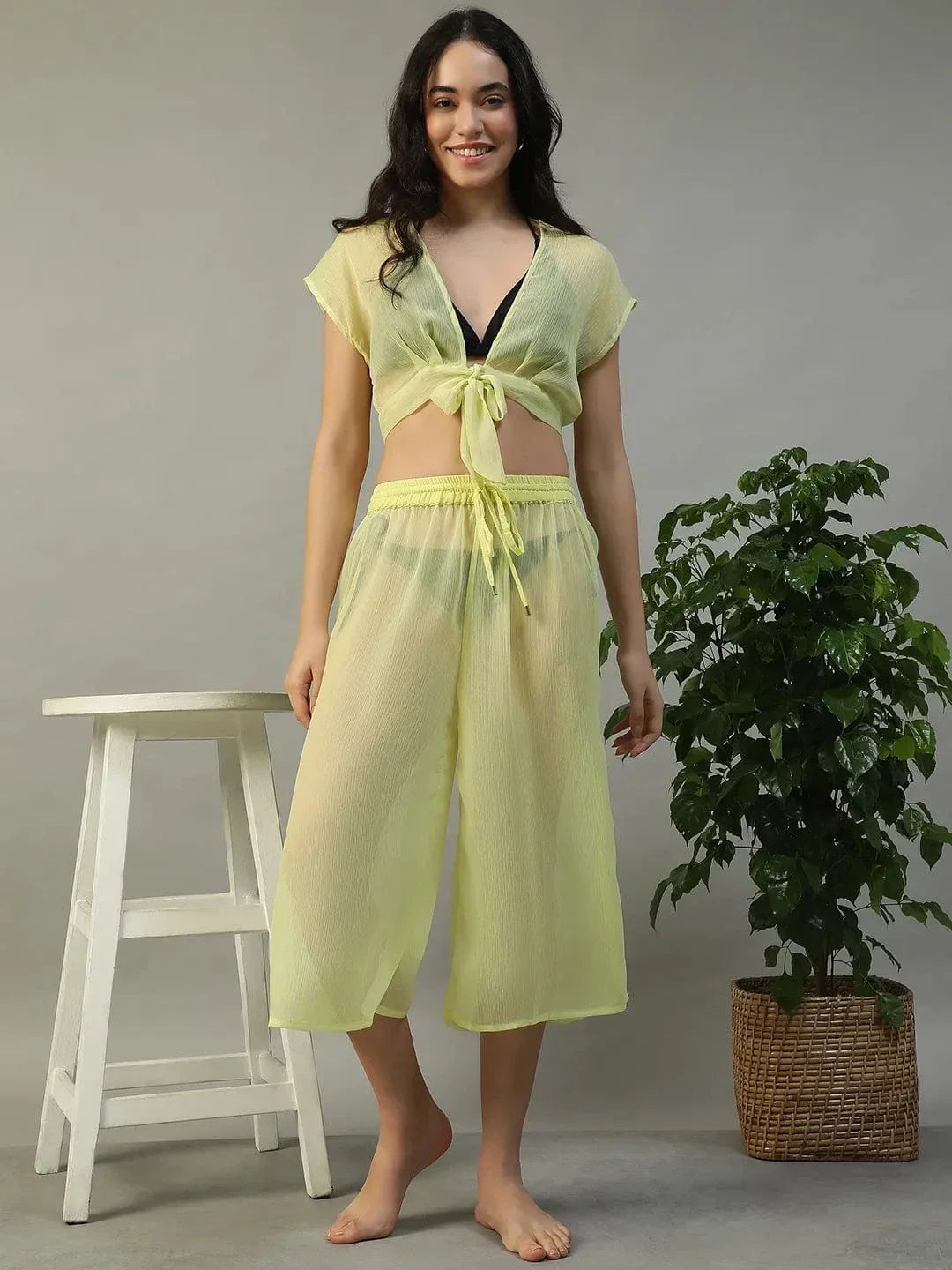 Yellow Beachwear Co Ord Set