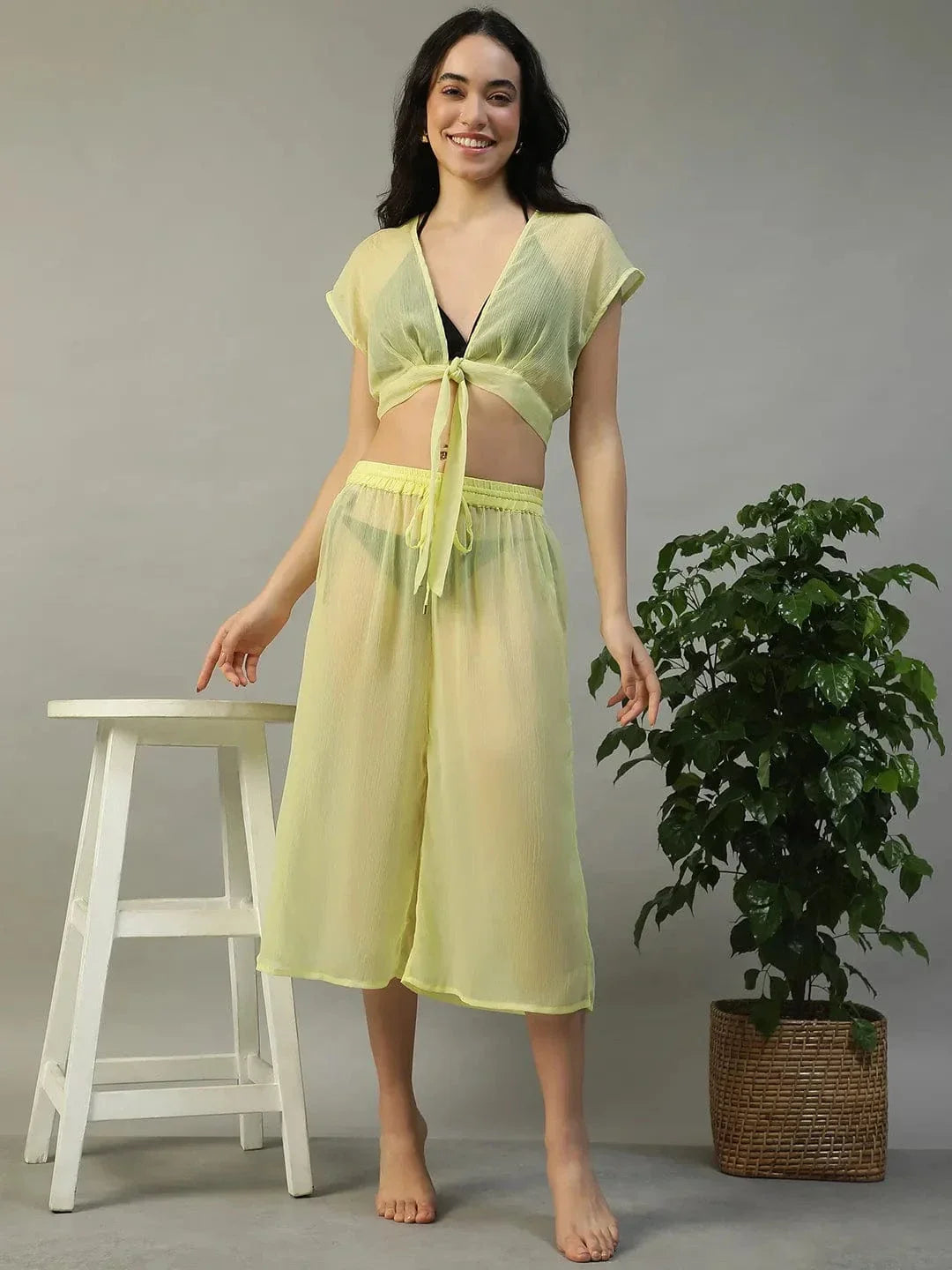 Yellow Beachwear Co Ord Set