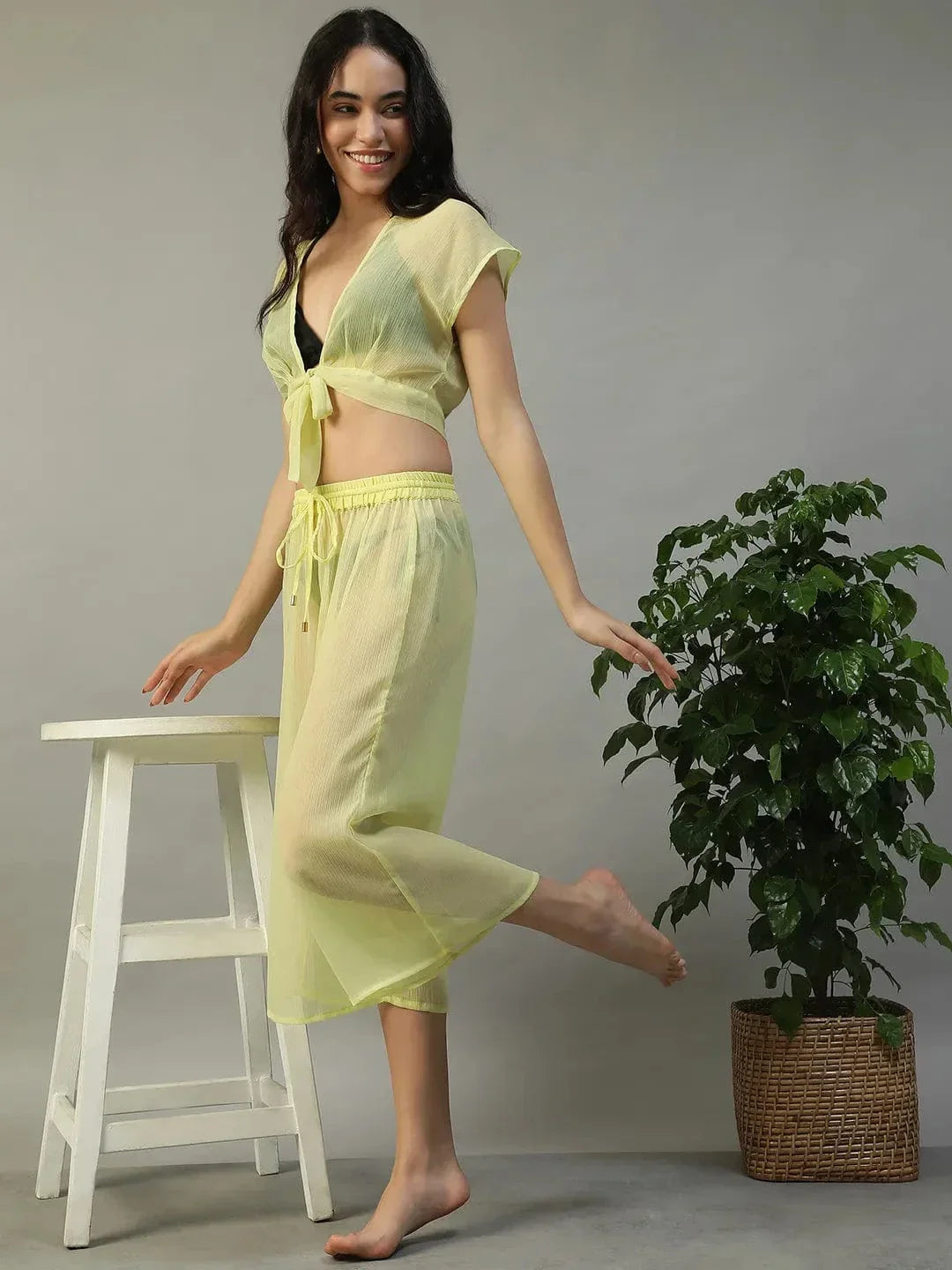 Yellow Beachwear Co Ord Set