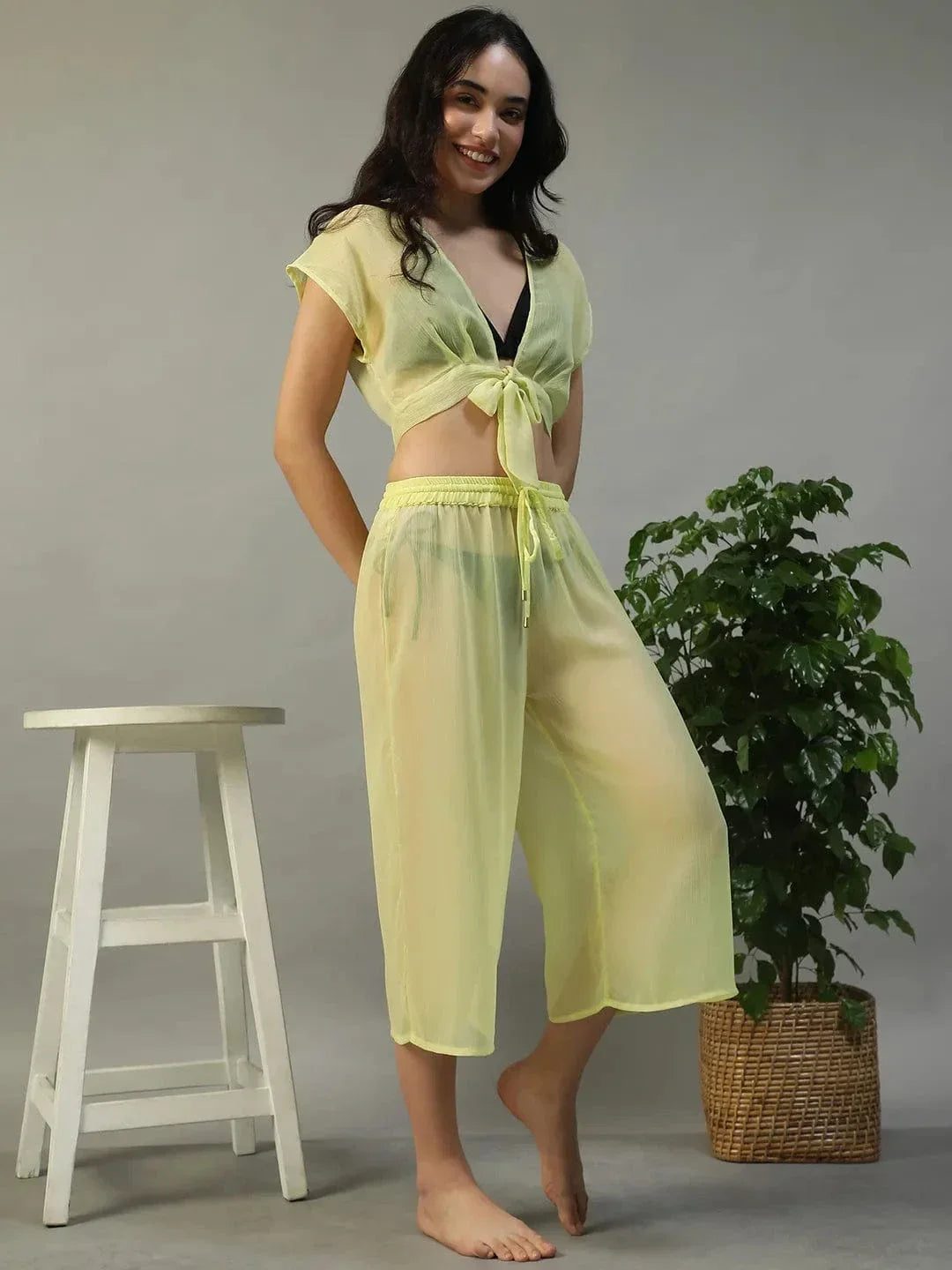 Yellow Beachwear Co Ord Set
